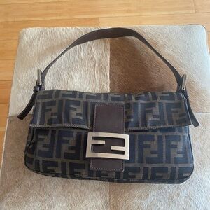 Fendi Dark Brown Monogram Shoulder Bag
